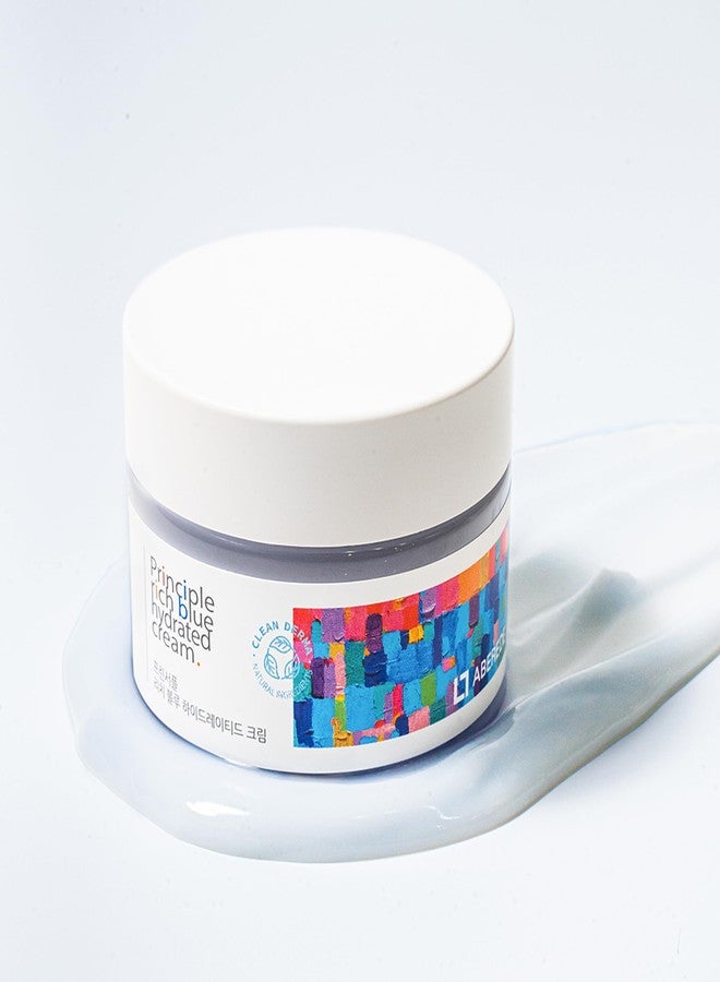 ABEREDE Principle Natural Rich Blue Moisturizing Cream 1.69 fl oz / 50ml, Hydrating Calming Face Cream with Plant Barrier Complex & Hyaluronic Acid, Guaiazulene Chamomile Soothing Moisturizer - Image 2